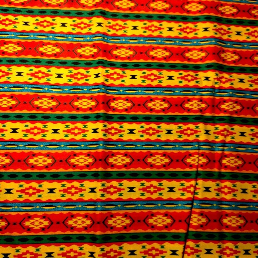 VIP Cranston Fabric Native American Print Southwest Stripe Yellow Red 3 Yards